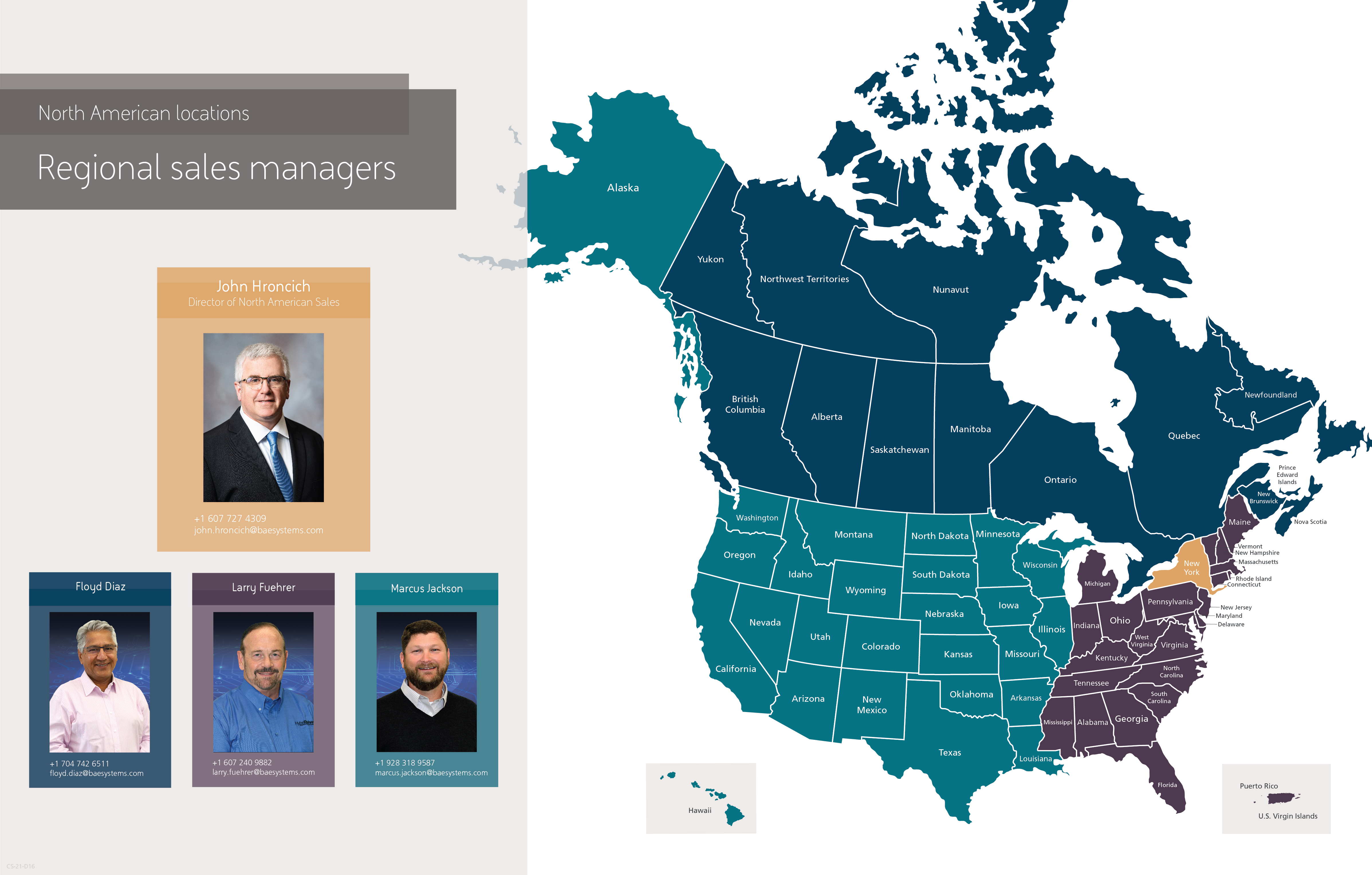 NA Regional Sales Managers and locations