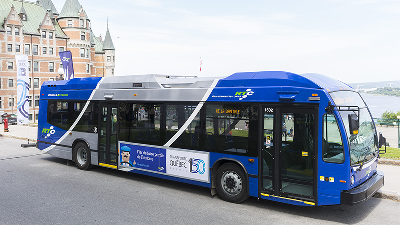 An electric hybrid bus in Quebec using our Series-E powertrain.